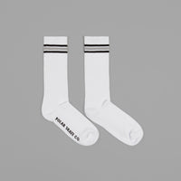 Polar Stripe Long Socks - White / Grey thumbnail