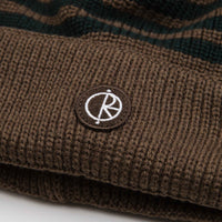 Polar Stripe Merino Beanie - Brass / Dark Green thumbnail