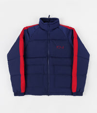 Polar Stripe Puffer Jacket - Navy / Red