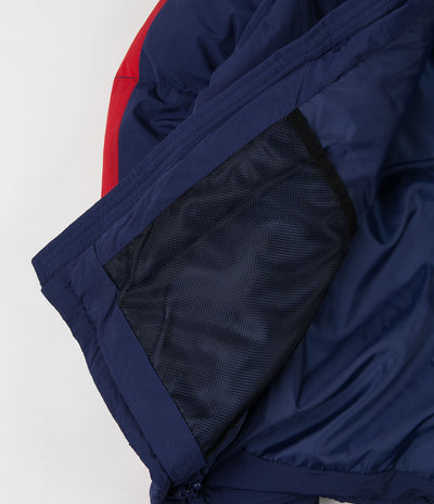 Polar Stripe Puffer Jacket - Navy / Red