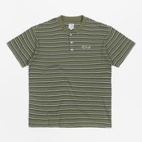 Polar Stripe Rib Henley T-Shirt - Uniform Green thumbnail