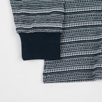 Polar Stripe Shin Long Sleeve T-Shirt - Navy thumbnail