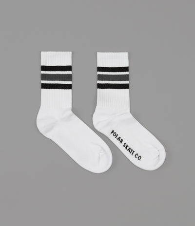 Polar Stripe Socks - White / Black / Grey
