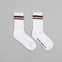 Polar Stripe Socks - White / Black / Rust thumbnail