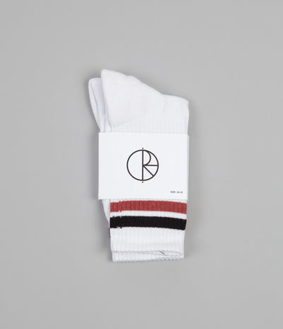 Polar Stripe Socks - White / Black / Rust