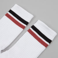 Polar Stripe Socks - White / Black / Rust thumbnail