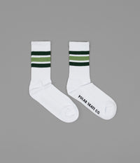 Polar Stripe Socks - White / Green