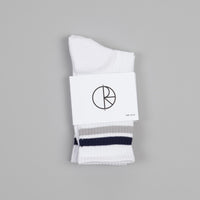Polar Stripe Socks - White / Navy / Grey thumbnail