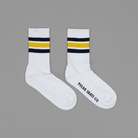Polar Stripe Socks - White / Navy - Yellow thumbnail