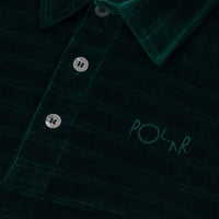 Polar Stripe Velour Polo Shirt - Dark Green thumbnail