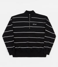 Polar Stripe Zip Neck Sweatshirt - Black