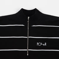Polar Stripe Zip Neck Sweatshirt - Black thumbnail