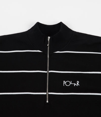 Polar Stripe Zip Neck Sweatshirt - Black