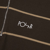 Polar Stripe Zip Neck Sweatshirt - Brown thumbnail