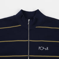 Polar Stripe Zip Neck Sweatshirt - Rich Navy thumbnail