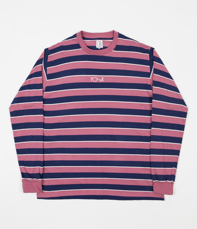 Polar Striped Long Sleeve T-Shirt - Dusty Rose / Navy