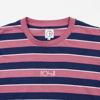 Polar Striped Long Sleeve T-Shirt - Dusty Rose / Navy thumbnail