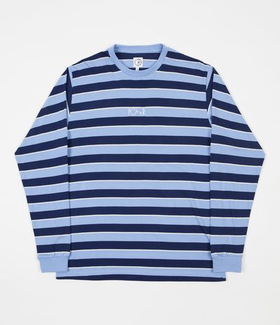Polar Striped Long Sleeve T-Shirt - Powder Blue / Navy