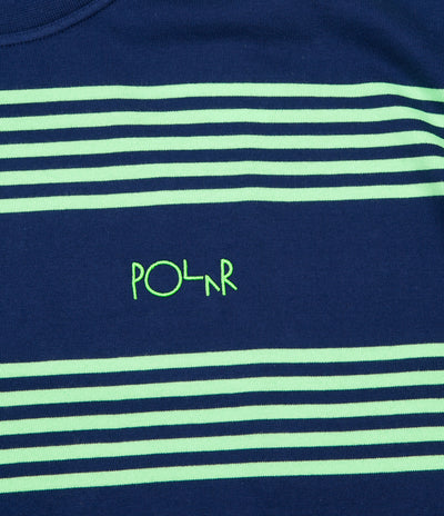Polar Striped Surf T-Shirt - Dark Blue / Gecko Green