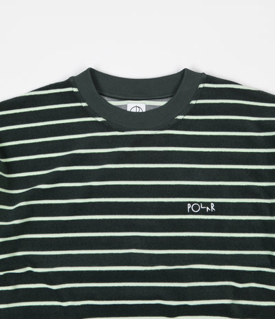 Polar Striped Terry Surf T-Shirt - Dark Green / Light Green