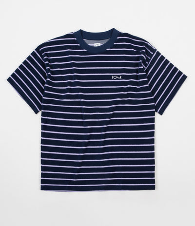 Polar Striped Terry Surf T-Shirt - Navy / Violet