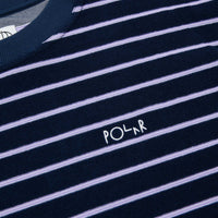 Polar Striped Terry Surf T-Shirt - Navy / Violet thumbnail