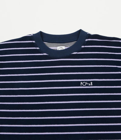 Polar Striped Terry Surf T-Shirt - Navy / Violet