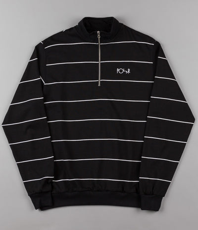 Polar Striped Zip Neck Sweatshirt - Black