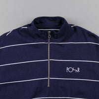 Polar Striped Zip Neck Sweatshirt - Navy thumbnail