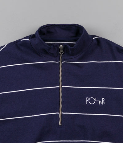Polar Striped Zip Neck Sweatshirt - Navy