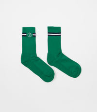Polar Stroke Logo Socks - Green / Navy / White