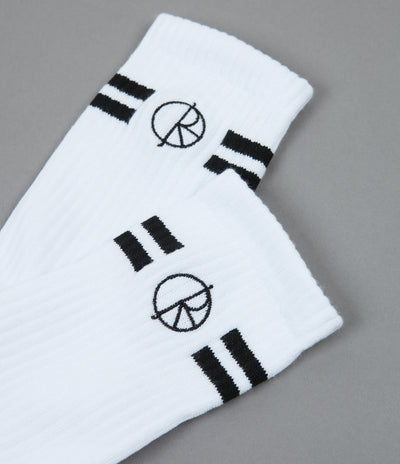 Polar Stroke Logo Socks - White / Black