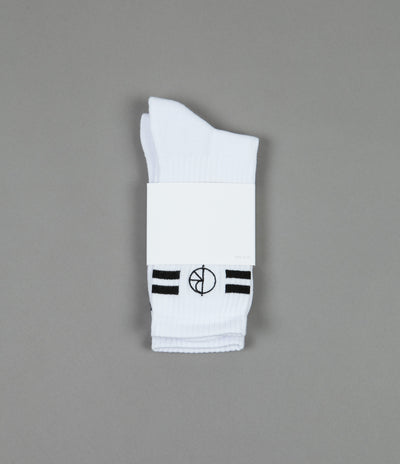 Polar Stroke Logo Socks - White / Black
