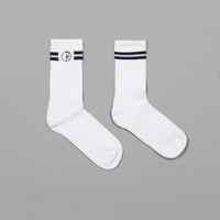 Polar Stroke Logo Socks - White / Navy thumbnail