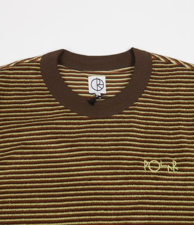 Polar Terry Stripe T-Shirt - Brown