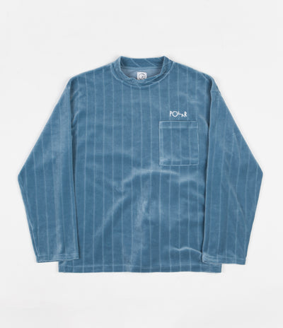 Polar Velour Pullover Sweatshirt - Grey Blue