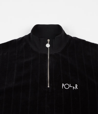 Polar Velour Zip Neck Sweatshirt - Black
