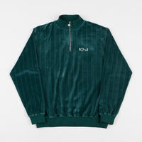 Polar Velour Zip Neck Sweatshirt - Dark Green thumbnail
