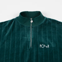 Polar Velour Zip Neck Sweatshirt - Dark Green thumbnail
