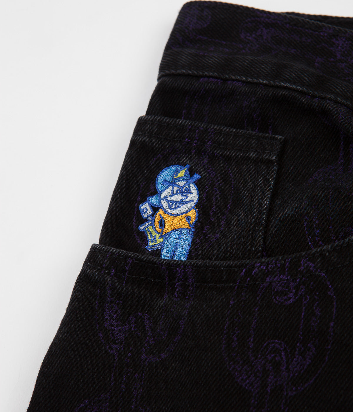 Polar x Iggy 93 Denim Jeans - Chains Washed Black | Flatspot