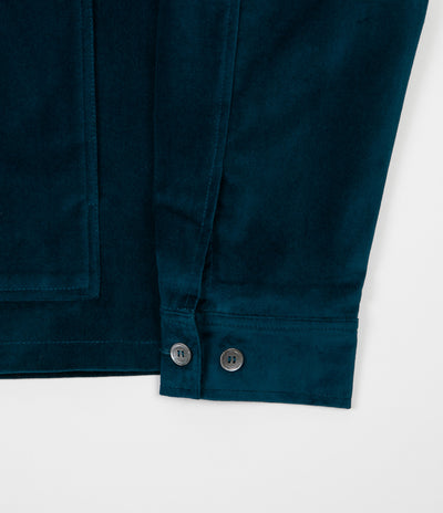 Polar X Tr̬s Bien Cropped Velvet Jacket - Petrol