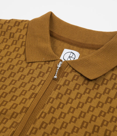 Polar Zip Pique Shirt - Golden Brown