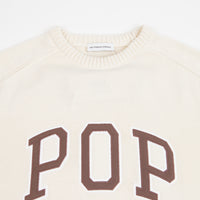 Pop Trading Company Arch Knitted Crewneck Sweatshirt - Off White thumbnail