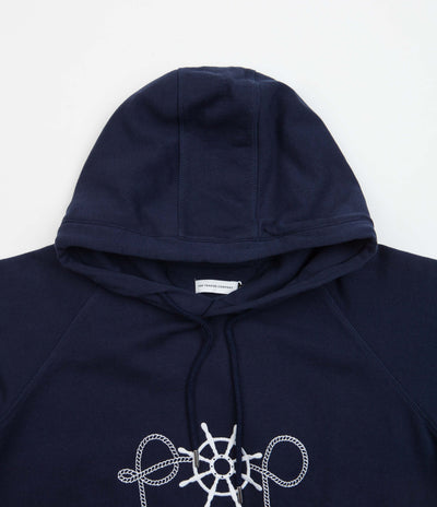 Pop Trading Company Captain Embroidery Hoodie - Navy