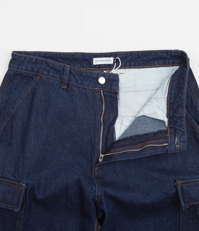 Pop Trading Company Denim Cargo Pants - Dark Stonewash