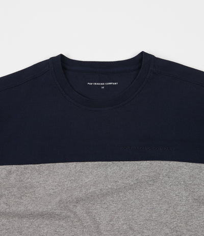 Pop Trading Company Fivestar T-Shirt - Navy / Heather Grey