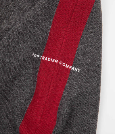Pop Trading Company Half Zip Knitted Vest - Charcoal / Rio Red