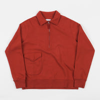 Pop Trading Company Heavyweight Sportswear Company Half Zip Sweatshirt - Pepper Red thumbnail