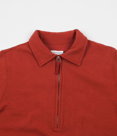 Pop Trading Company Heavyweight Sportswear Company Half Zip Sweatshirt - Pepper Red