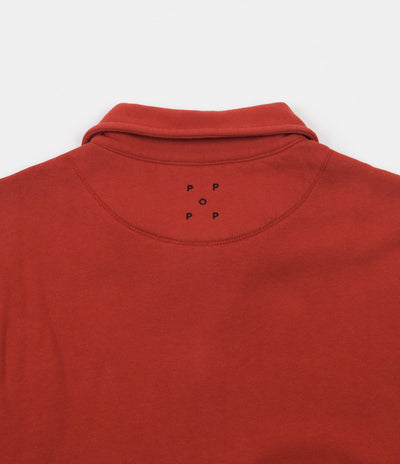 Pop Trading Company Heavyweight Sportswear Company Half Zip Sweatshirt - Pepper Red
